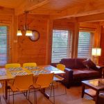 Relax or sit down to dinner in the living and dining area. Left Unit: Living Room and Dining Area