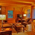 The living room on the right side of the house features flat screen TV, stereo system, Blu-ray DVD, and wood burning stove Right Unit: Living Room